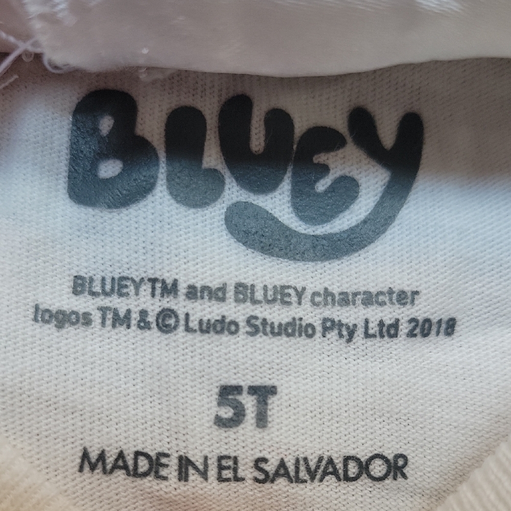 Bluey White T-shirt With Bluey Characters Size 5T - Picture 2 of 7